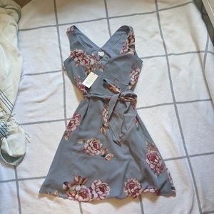 NWT A New Day blue and pink floral dress